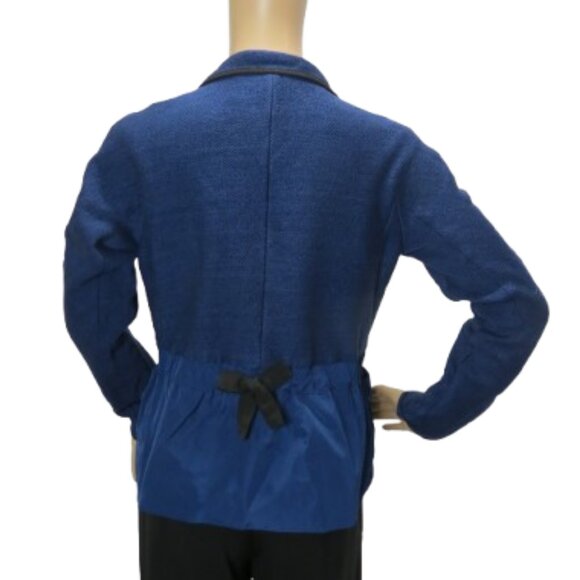 Lida Baday Blue Fitted Blazer with Ruched Back - Picture 6 of 7